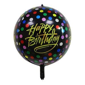 בלון אורבז 22"- HBD שחור נקודות 3D