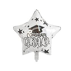 בלון מיילר כוכב 18" - לסיום לימודים לבן