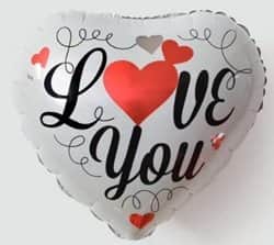 בלון מיילר לב 18" - לבן ILY