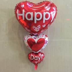 בלון מיילר HBD לבבות 3 קומות