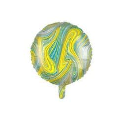 בלון מיילר עגול 18" - שיש טורקיז זהב