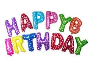 סט בלונים - HBD - צבעוני לבבות לבן