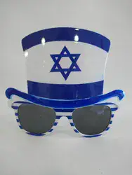 משקפי דגל ישראל+כובע/6 יח במארז
