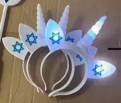 קשת חד קרן + דגל ישראל אורות/12 יח במארז